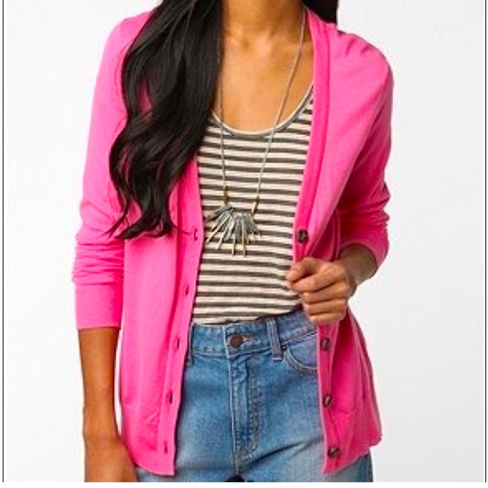 BDG Urban Outfitters Hot Pink Cardigan